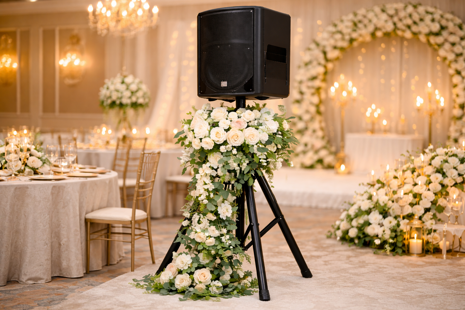 Speaker Stand Flower Decoration
