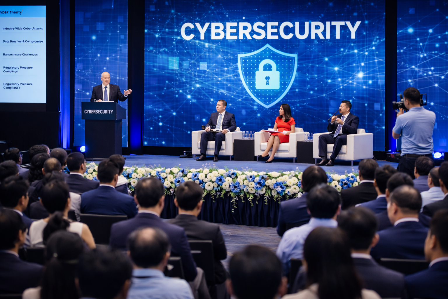 Floral stage backdrop decoration for corporate events