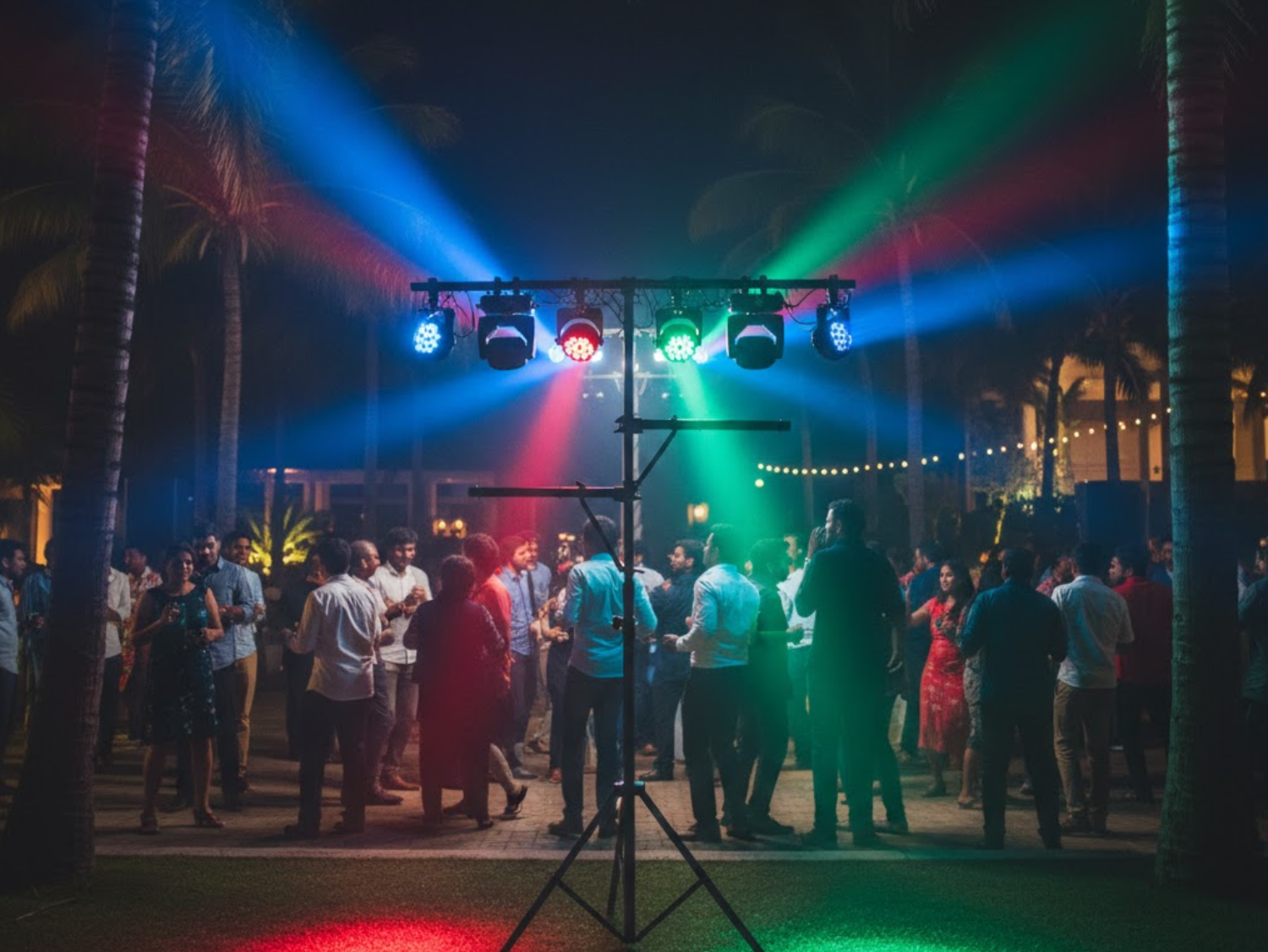 DJ T Bar Dual Sidebar Tripod Light Stand Extendable