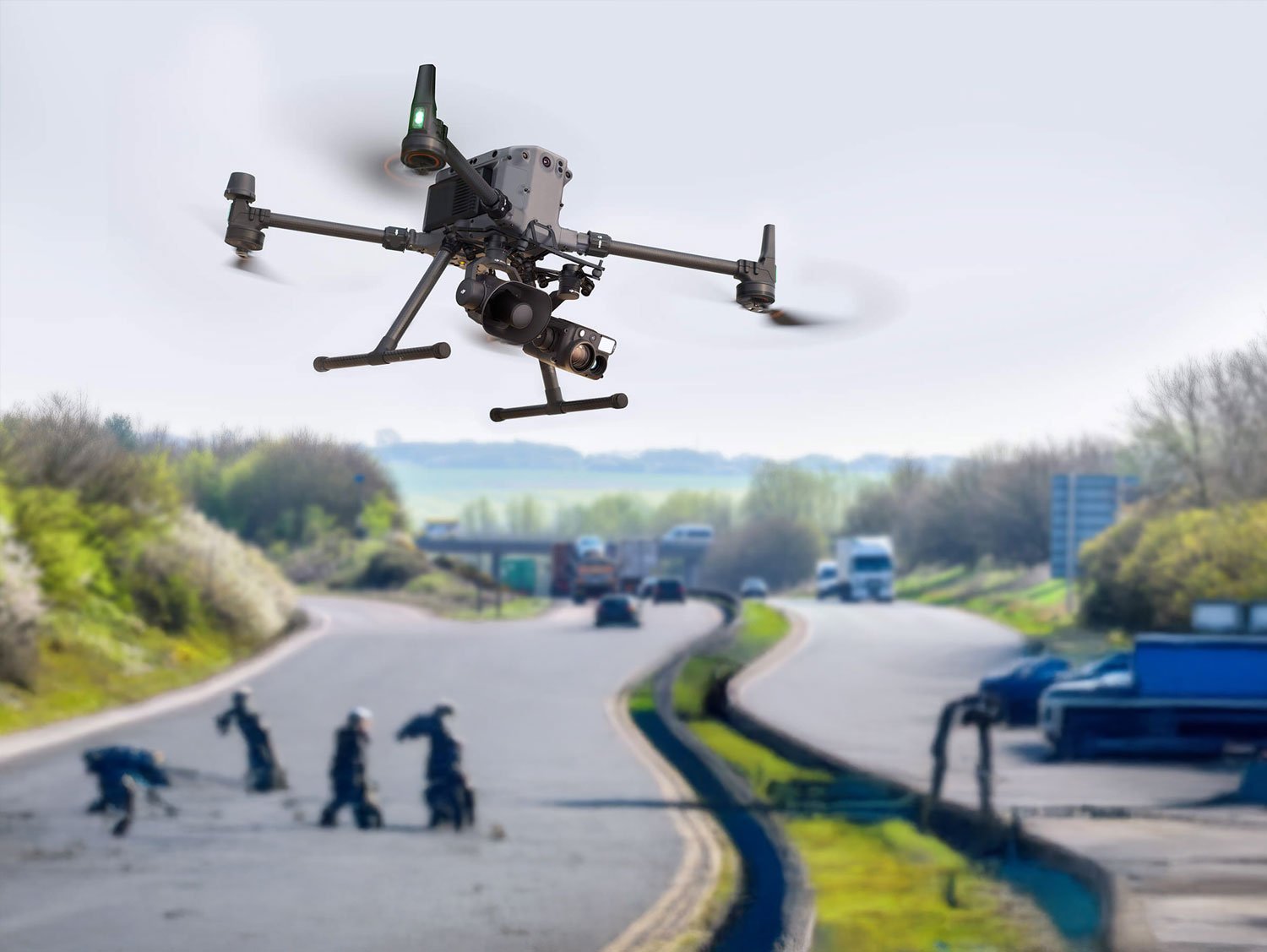 DJI Zenmuse V1 drone loudspeaker showing high power audio speaker unit