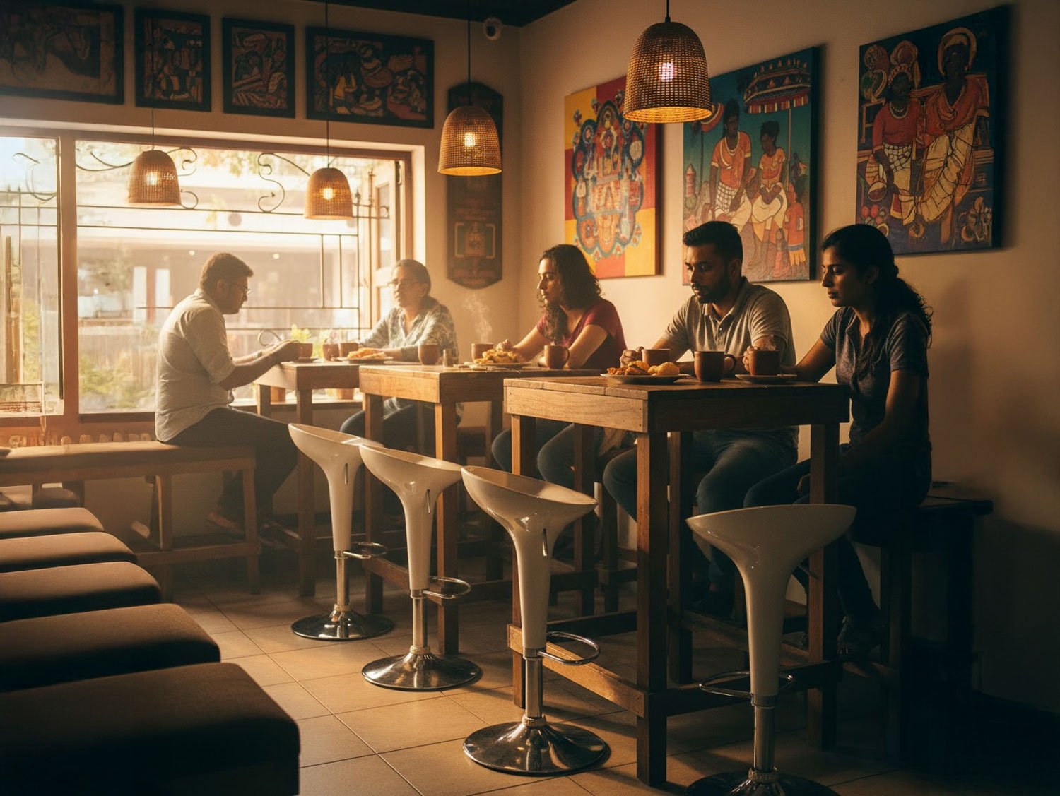 Bucket Bar Stools - White
