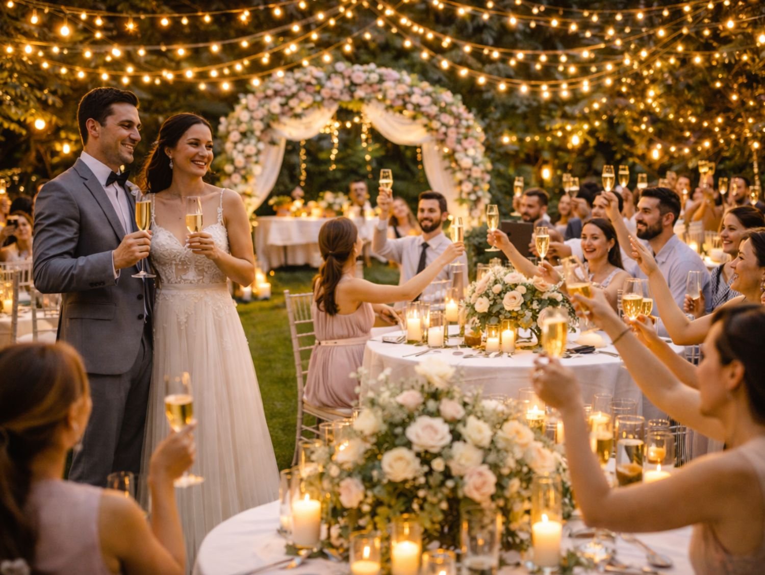 Outdoor garden venue decoration setup for birthday and family celebrations