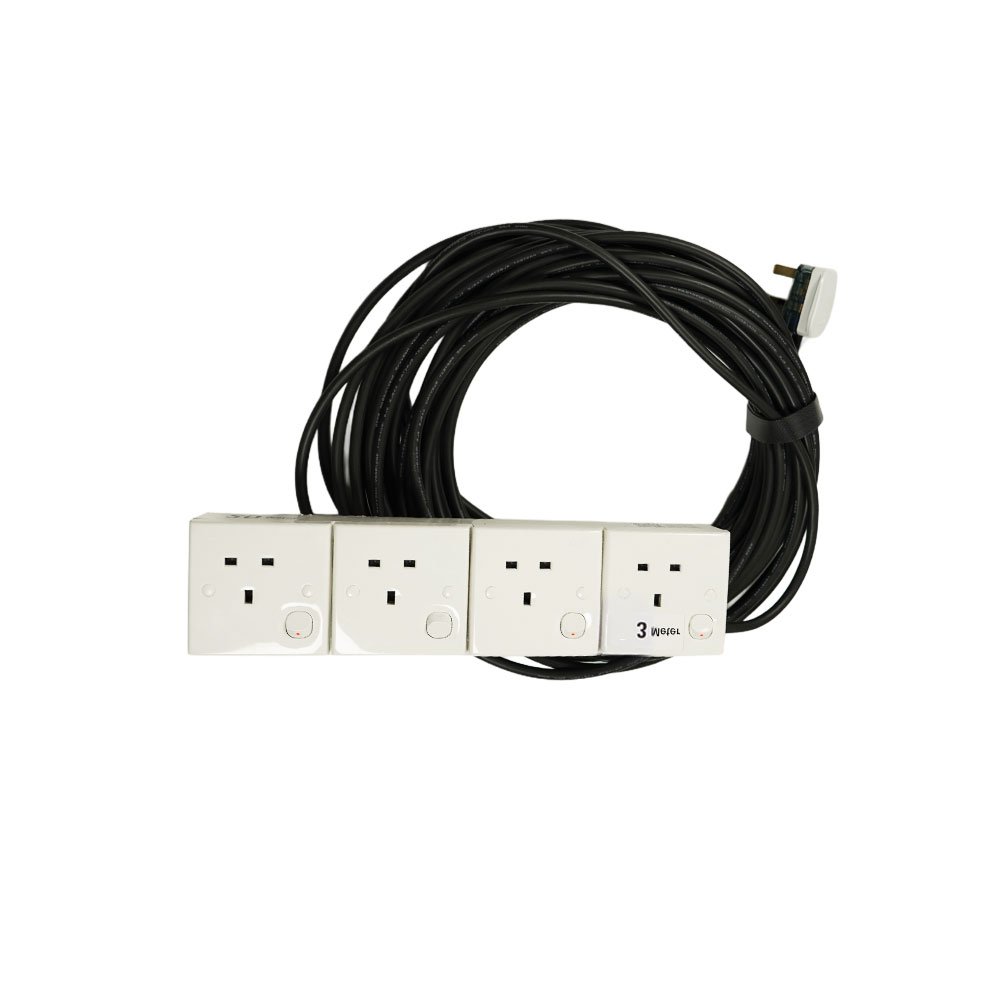 Power Extension Cord with 4 Socket 03 Meter 13A - Custom Made