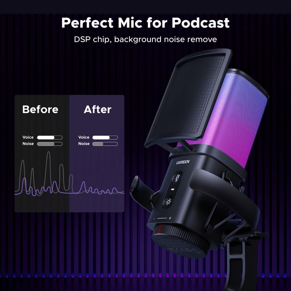 UGREEN RGB condenser microphone side angle product image