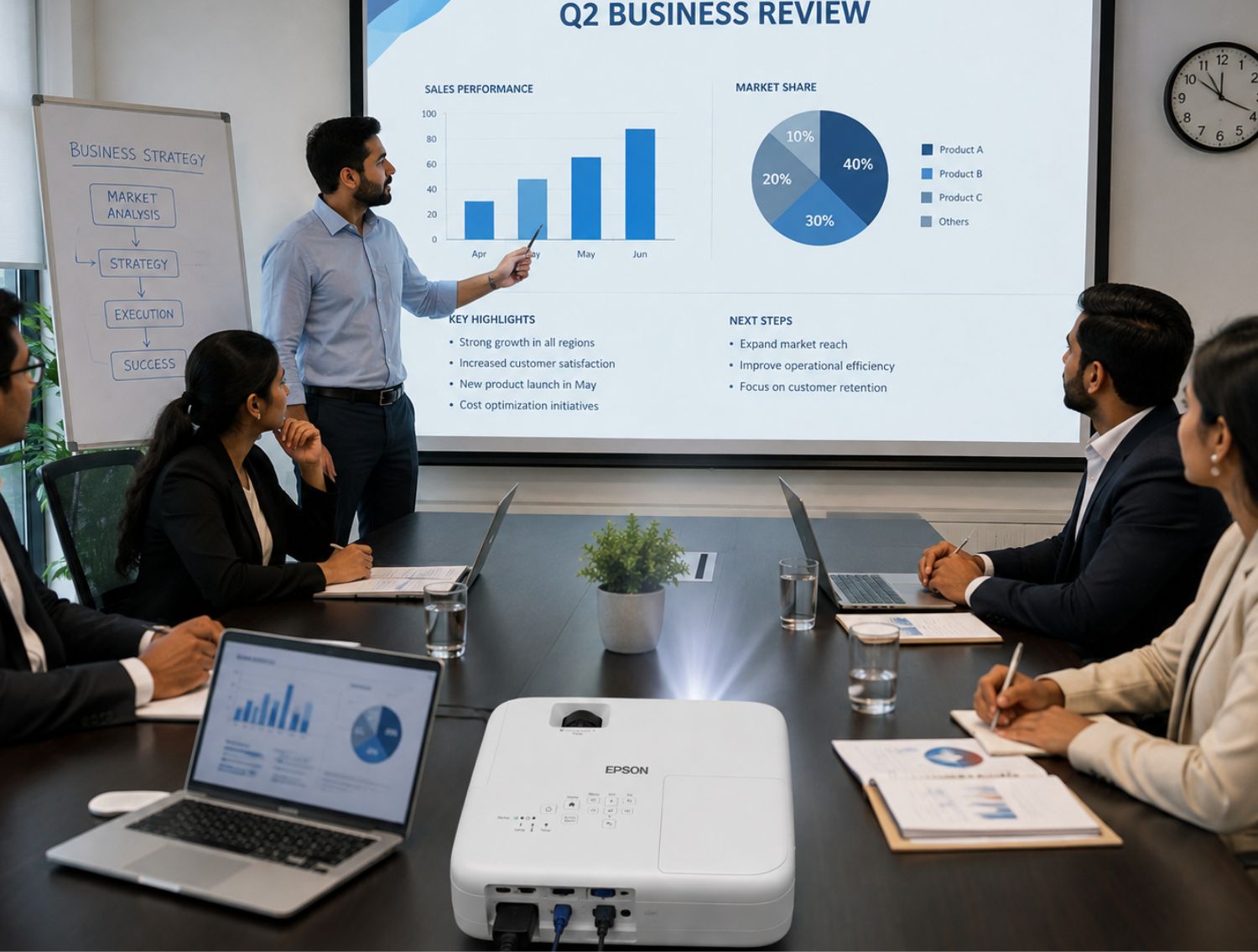 Epson EB-W53 Projector for Conferences and Meetings