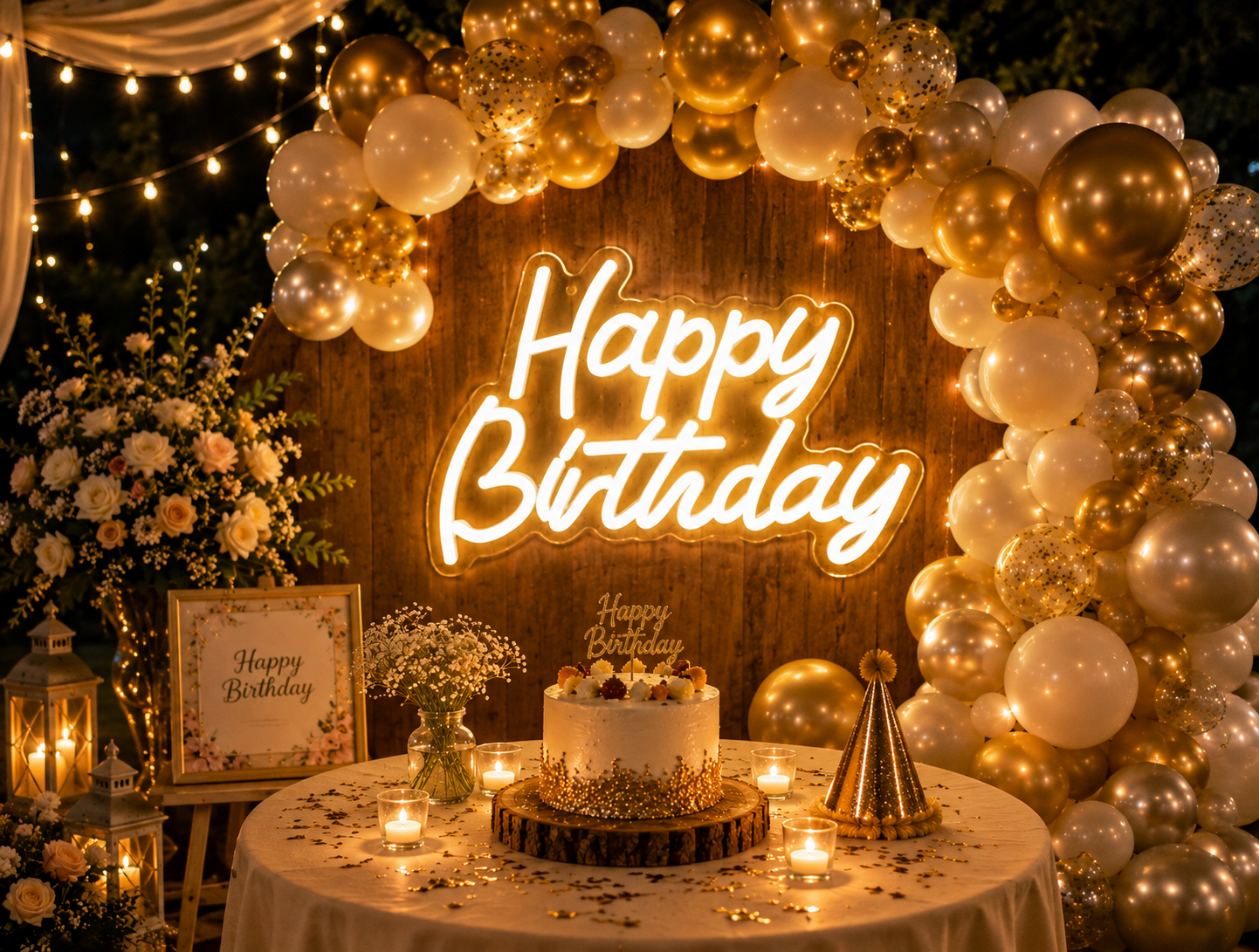 Happy Birthday Light Rental for Photo Backdrop