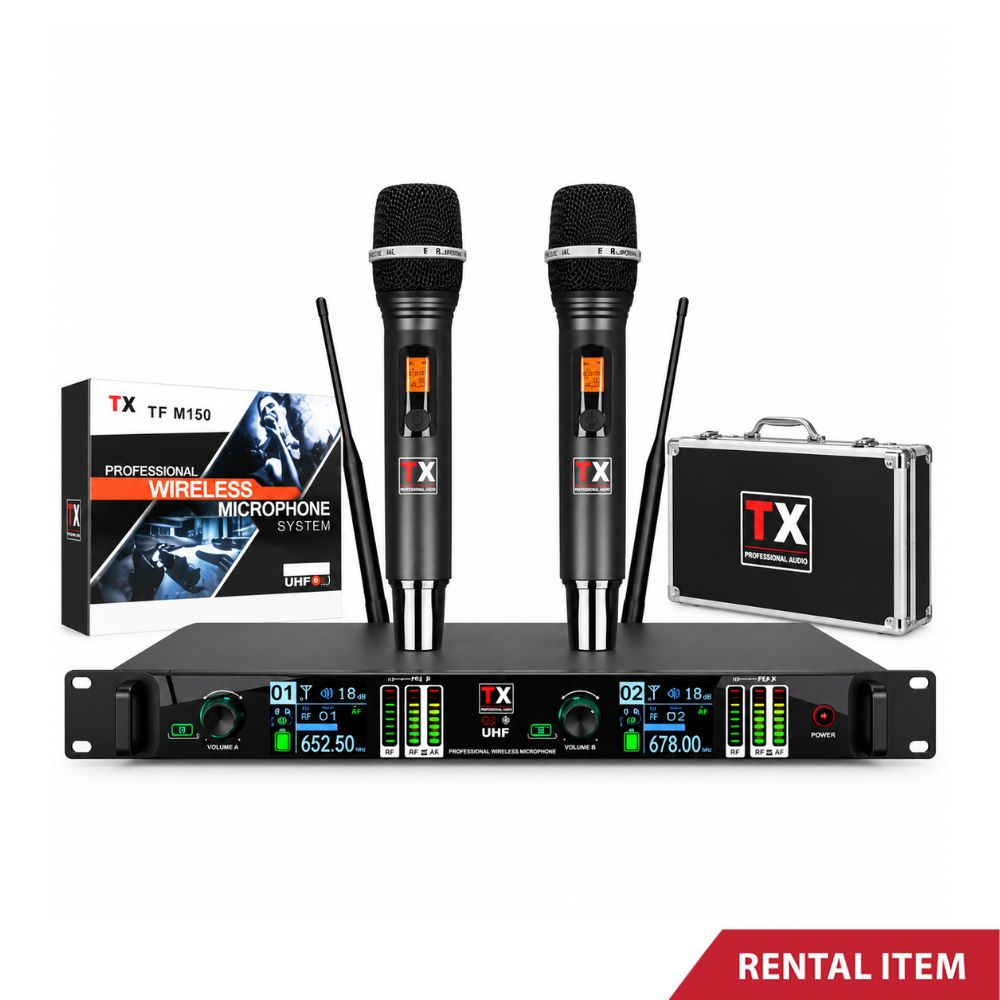 TX Wireless Microphone Dual Receiver System