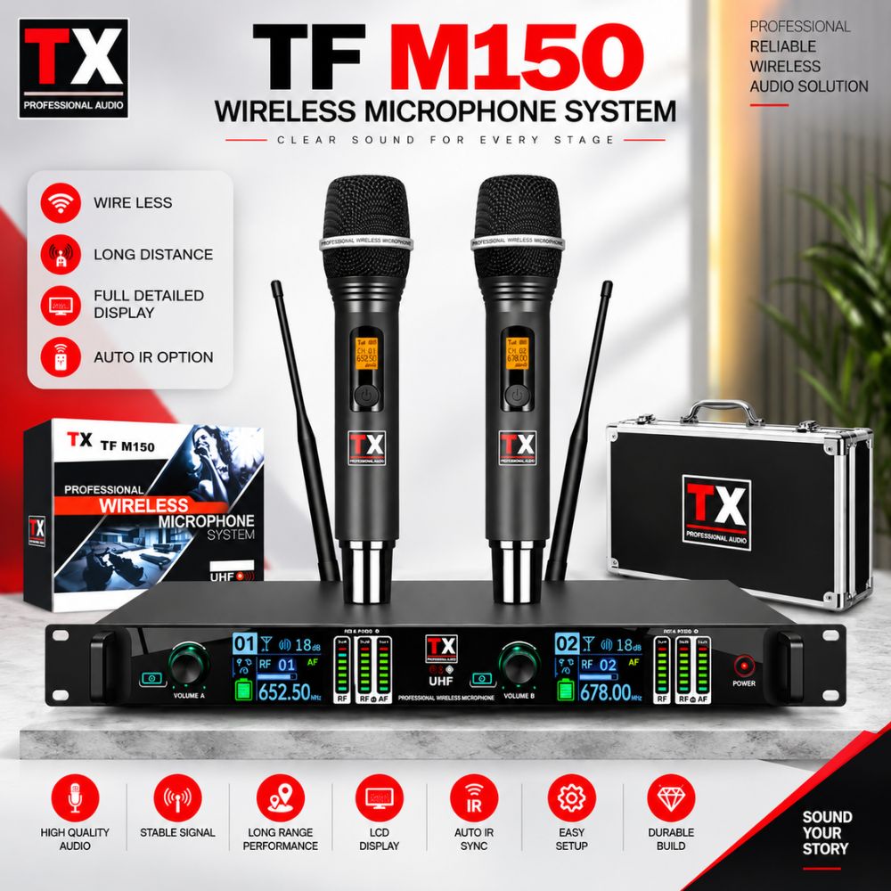 TX Wireless Microphone Dual Channel Receiver Rentitem.lk